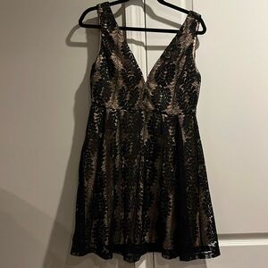Black lace cocktail dress